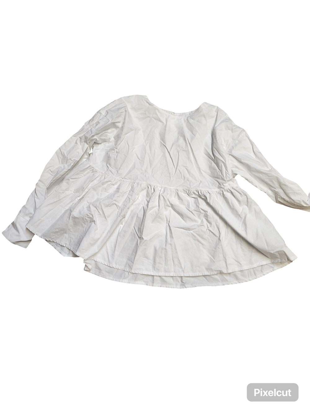 White Long-Sleeve Peplum Top